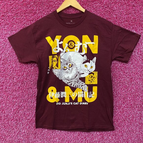 Junji Ito's Cat Diary Yon & Mu Portrait Manga T-Shirt Medium - Picture 1 of 4